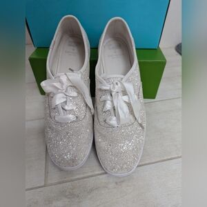 Kate Spade White Glitter Sneakers